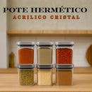 Kit Potes Herméticos Acrílico Cristal 200ml Empilháveis | Organizador de Alimentos com Vedação Premium – Orizon