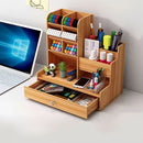 Organizador de Mesa em MDF com Gaveta | Porta Canetas e Nichos – Orizon