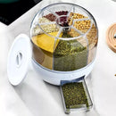Dispenser de Cereais Giratório 6 Divisórias | Porta Grãos Organizador de Cozinha – Orizon