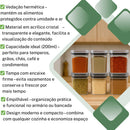 Kit Potes Herméticos Acrílico Cristal 200ml Empilháveis | Organizador de Alimentos com Vedação Premium – Orizon