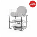 Suporte para Pratos Organizador de Armário 2 Andares em Aço | Cozinha – Orizon