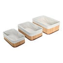 Kit 3 Cestos Organizadores de Bambu com Forro | Multiuso Banheiro e Closet – Orizon