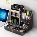 Organizador de Mesa em MDF com Gaveta | Porta Canetas e Nichos – Orizon