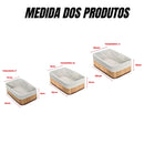 Kit 3 Cestos Organizadores de Bambu com Forro | Multiuso Banheiro e Closet – Orizon