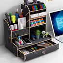 Organizador de Mesa em MDF com Gaveta | Porta Canetas e Nichos – Orizon