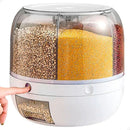 Dispenser de Cereais Giratório 6 Divisórias | Porta Grãos Organizador de Cozinha – Orizon