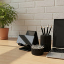 Kit Organizador de Mesa Home Office 3 em 1 | Porta Caneta, Clips e Suporte Celular – Orizon