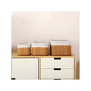 Kit 3 Cestos Organizadores de Bambu com Forro | Multiuso Banheiro e Closet – Orizon