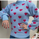 Blusa Feminina de Inverno em Tricô com Coração