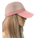 Chapéu Boné Feminino de Palha Aba Curva para Praia