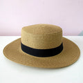 Chapéu Feminino de Praia Estilo Paris com Faixa Aba Média Dobrável