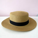 Chapéu Feminino de Praia Estilo Paris com Faixa Aba Média Dobrável
