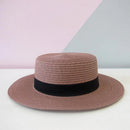 Chapéu Feminino de Praia Estilo Paris com Faixa Aba Média Dobrável