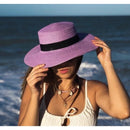 Chapéu Feminino para Praia de Palha Dobrável com Faixa