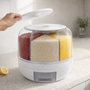 Dispenser de Cereais Giratório 6 Divisórias | Porta Grãos Organizador de Cozinha – Orizon