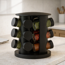 Porta Temperos Giratório 360º com Potes de Vidro e Tampa Dosadora | Organizador de Condimentos Premium – Orizon