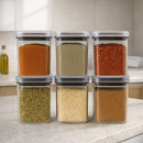 Kit Potes Herméticos Acrílico Cristal 200ml Empilháveis | Organizador de Alimentos com Vedação Premium – Orizon