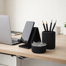Kit Organizador de Mesa Home Office 3 em 1 | Porta Caneta, Clips e Suporte Celular – Orizon