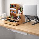 Organizador de Mesa em MDF com Gaveta | Porta Canetas e Nichos – Orizon