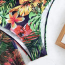 Conjunto Biquíni 3 Peças Feminino com Saída de Praia Estampa Tropical