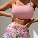 Conjunto Biquíni Tropical com Kimono e Short