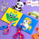 Kit com 48 Peças de Papel para Recorte e Atividades Manuais + Tesoura Infantil