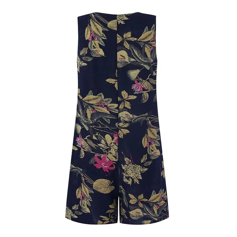 Macacão Feminino Floral Vintage de Verão