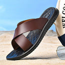 Sandália Masculina Ergonômica de Couro Antiderrapante