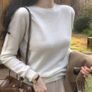 Suéter Feminino Básico de Lã com Gola Redonda