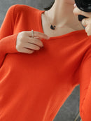 Suéter Feminino de Inverno Gola V Casual | CozyVibe