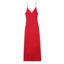 Vestido Feminino Elegante de Verão com Decote V