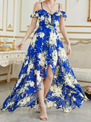 Vestido Feminino Longo Floral Elegante com Fenda