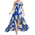 Vestido Feminino Longo Floral Elegante com Fenda