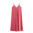 Vestido Feminino Longo de Verão Drapeado com Costas Nua