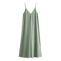 Vestido Feminino Longo de Verão Drapeado com Costas Nua
