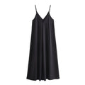 Vestido Feminino Longo de Verão Drapeado com Costas Nua