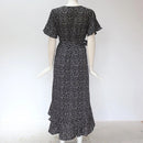 Vestido Feminino Longo de Verão Estampado com Babados