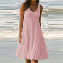 Vestido Feminino Midi Básico Plissado