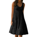 Vestido Feminino Midi Básico Plissado