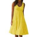 Vestido Feminino Midi Básico Plissado