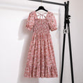 Vestido Feminino de Verão Florido Plissado