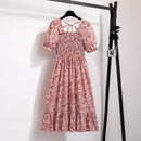 Vestido Feminino de Verão Florido Plissado